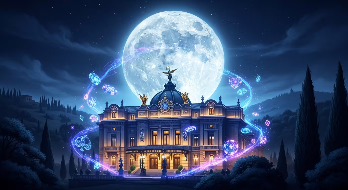 Luna piena che illumina un casinò italiano